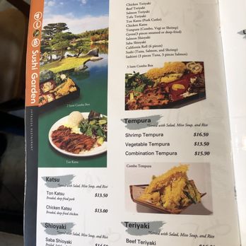 Sushi Garden - 2019-8 menu.   Great option to change the roll for $3 extra.   Very flexible service. - Sushi Bars Near Me - Capitola, California