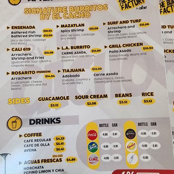 The Burrito Factory - After 10am menu - Coffee & Tea Near Me - Chula Vista, California The Burrito Factory - After 10am menu - Coffee & Tea Near Me - Chula Vista, California