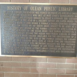 Olean Public Library - Foyer plaque
