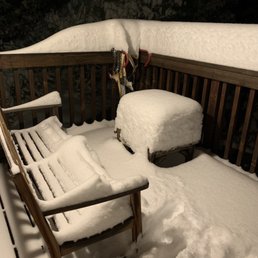View of porch attached to room. Plenty of snowfall