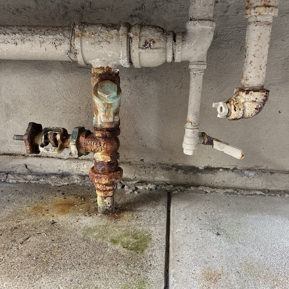 All About Fire Sprinklers - Original rusted leaking valve - Fire Protection Services Near Me - Tustin, California
