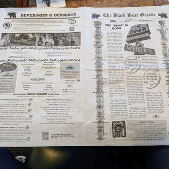 Black Bear Diner Newberg - Menu. Side 1 of 2. Looks like a newspaper. Hopefully, you can zoom in and read it. - American Near Me - Newberg, Oregon Black Bear Diner Newberg - Menu. Side 1 of 2. Looks like a newspaper. Hopefully, you can zoom in and read it. - American Near Me - Newberg, Oregon