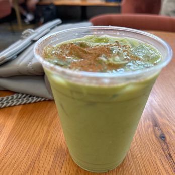 Brash Coffee - Matcha Latte with cinnamon powder on top. Soft, perfect amount of matcha, earthy, not too sweet. - Coffee & Tea Near Me - Atlanta, Georgia