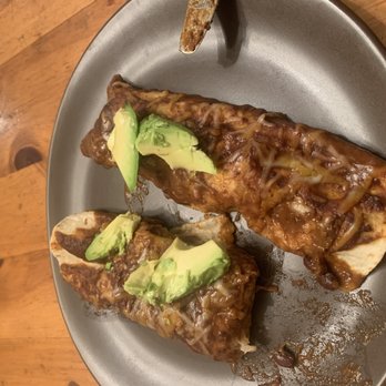 Mark Nargi - Weeknight dinner (hence the amateur photo) of black bean and butternut squash enchiladas with Mark's Chipotle Mole - Caterers Near Me Mark Nargi - Weeknight dinner (hence the amateur photo) of black bean and butternut squash enchiladas with Mark's Chipotle Mole - Caterers Near Me