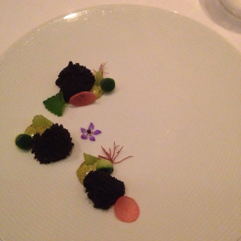 Jungsik - Crispy fried oyster coated in seaweed and sepia - Korean Near Me - New York, New York