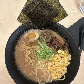 Kaedama Battleship - Double Miso Ramen (subbed pickled corn for roasted corn) and added egg - Ramen Near Me - San Antonio, Texas Kaedama Battleship - Double Miso Ramen (subbed pickled corn for roasted corn) and added egg - Ramen Near Me - San Antonio, Texas