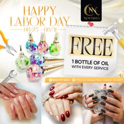 New Nails - FREE bottle of oil with EVERY service!
Valid from August 25, 2025 - August 31, 2025