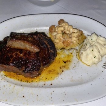Steak 48 - Bone in kc strip with foie gras, king crab & shrimp mac & cheese, whipped potatoes - Steakhouses Near Me - Houston, Texas