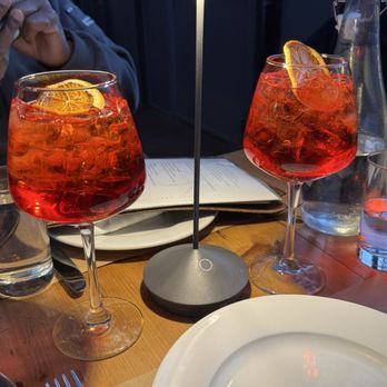 Aurora - Etna Spritz - a Sicilian blood orange Liquer , Aurora Draft Prosecco, orange and rosemary - Italian Near Me - Brooklyn, New York