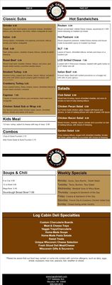 Menu photo 1 Log Cabin Deli & Market Mauston, WI