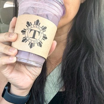 Teofilo Coffee Company - Halo Halo iced latte. Make sure to Mix-Mix. No spoon required. lol - Coffee & Tea Near Me - Carson, California