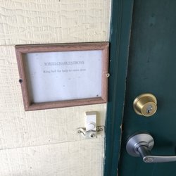 Second Wind Thrift Store - Tuesday, March 26, 2019: front door sign.