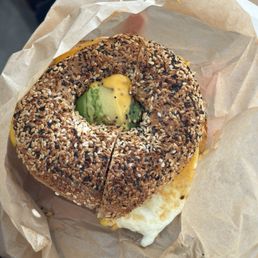 Chorizo Sunrise Egg Sandwich with subbed everything bagel IG: @ammysalamii Chorizo Sunrise Egg Sandwich with subbed everything bagel IG: @ammysalamii