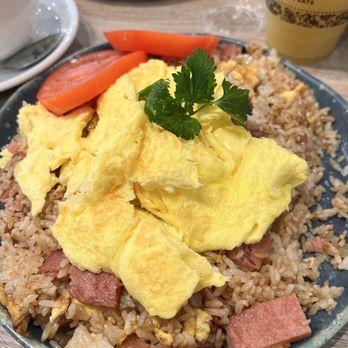 Aloha Stacks - Spam fried rice with scrambled eggs - Breakfast & Brunch Near Me - Whittier, California Aloha Stacks - Spam fried rice with scrambled eggs - Breakfast & Brunch Near Me - Whittier, California