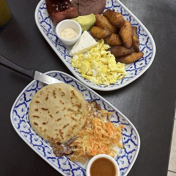 Green Banana - two plates of food on a table - Honduran Near Me - Clayton, North Carolina Green Banana - two plates of food on a table - Honduran Near Me - Clayton, North Carolina