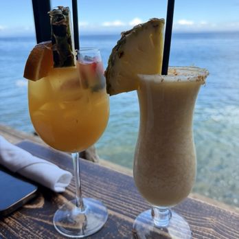 The Fish Hopper - Toasted Coconut Colada and White Peach Sangria - Seafood Near Me - Monterey, California The Fish Hopper - Toasted Coconut Colada and White Peach Sangria - Seafood Near Me - Monterey, California