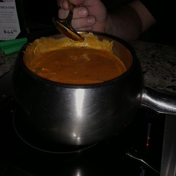The Melting Pot - Us heating up the cold soup - Fondue Near Me - Edmonton, Alberta