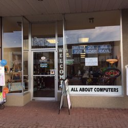 Three Smart Humans All About Computers - The front of our store with hand made signage....pending sign permits. LOL