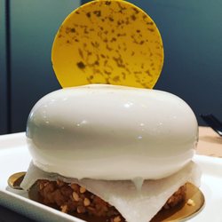 Sift Patisserie - Moon cake festival special , mousse with black sesame innards, Mochi and cookie layer
