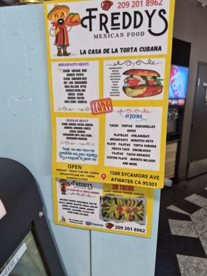 Menu photo 1 Freddy's Kitchen Atwater, CA