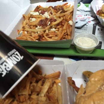 Zombie Burger + Shake Lab - Garlic bacon blue cheese fries! - Burgers Near Me - West Des Moines, Iowa