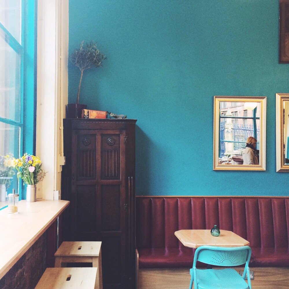 Spitfire Espresso - I love the pop of blue in the cafe. Brightens up the space! - Coffee & Tea Near Me - Glasgow, GLG