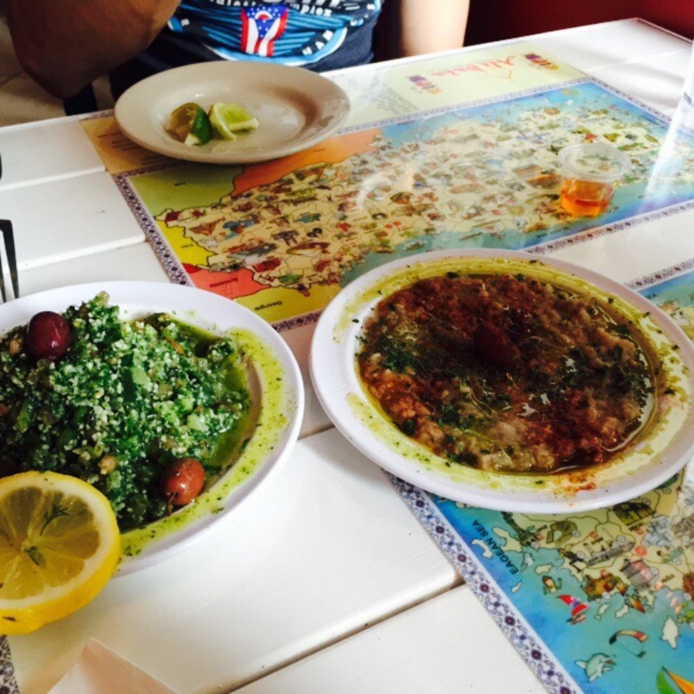 Ali Baba - Tabouli (left) and Baba ganoush (right) - Turkish Near Me - San Juan, Puerto Rico Ali Baba - Tabouli (left) and Baba ganoush (right) - Turkish Near Me - San Juan, Puerto Rico
