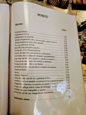 Menu photo 1 El Morito Burgos, BU Menu photo 1 El Morito Burgos, BU