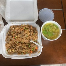 Beef fried rice, chicken soup Beef fried rice, chicken soup