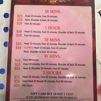 China Foot Reflexology - This is their service list. I couldnt find one online so i wanted to include it in my review. - Reflexology Near Me - West Des Moines, Iowa China Foot Reflexology - This is their service list. I couldnt find one online so i wanted to include it in my review. - Reflexology Near Me - West Des Moines, Iowa