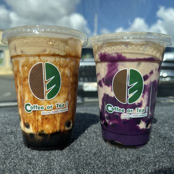 Coffee or Tea? - Grande brown sugar milk tea & grande ube milk tea - Bubble Tea Near Me - Aiea, Hawaii