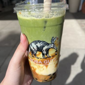 Boba Guys - Pandan Caramel Matcha Latte (Fall/Winter Seasonal) - Bubble Tea Near Me - Long Beach, California
