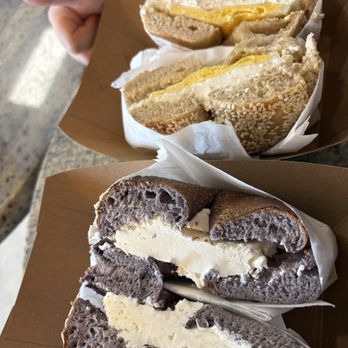 Abel’s Bagels - Blueberry Bagel with Cream Cheese Sesame Bagel with Egg and Cream Cheese - Bagels Near Me - Las Vegas, Nevada