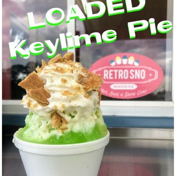 Retro Sno - Loaded Keylime Pie includes 3 toppings (sweet cream, whipped topping & graham crackers) for the price of two and is WORTH IT! - Shaved Ice Near Me - Crestview, Florida