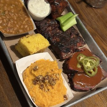 Dinosaur Bar-B-Que - Three meat platter - Barbeque Near Me - New York, New York Dinosaur Bar-B-Que - Three meat platter - Barbeque Near Me - New York, New York