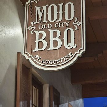 Mojo Old City BBQ - Street sign by the side of the building - Barbeque Near Me - St. Augustine, Florida