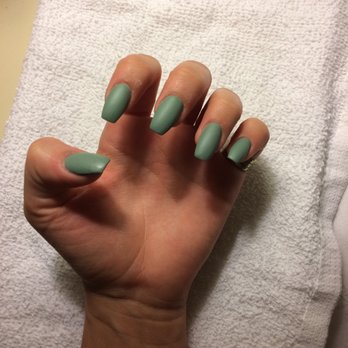 Majestic Nail and Spa - Matte green nails - Nail Salons Near Me - Boca Raton, Florida