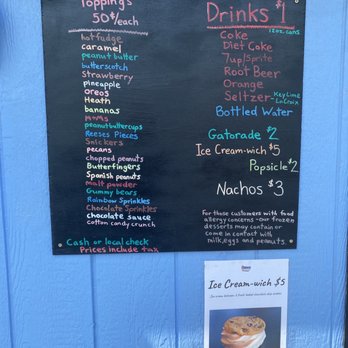 Scoops - a menu on a chalk board - Ice Cream & Frozen Yogurt Near Me - Lansing, New York