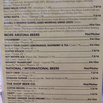 OHSO Brewery- Gilbert - Beer menu 1 - Breweries Near Me - Gilbert, Arizona OHSO Brewery- Gilbert - Beer menu 1 - Breweries Near Me - Gilbert, Arizona
