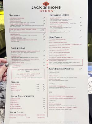 Menu photo 7 Jack Binion's Steak Las Vegas, NV