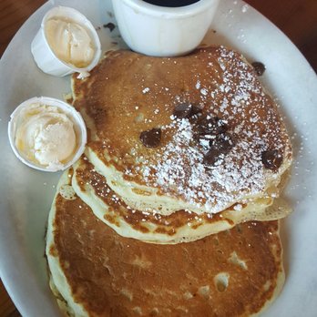 Ria's Bluebird - Fat stack chocolate chip pancakes - Southern Near Me - Atlanta, Georgia