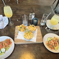 Row House - Jerk Jamaican Shrimp Tacos Mac and Cheese Trio