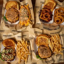 Main Street Burgers - The Single, Double, Main, and Western Burgers.