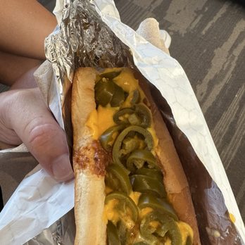 Lucky Dogs - Jumbo, chili, cheese and jalapeño hotdog. The bun is nice and soft. - Hot Dogs Near Me - Kenner, Louisiana
