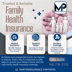Martin Insurance Partners - Contact MIP today to schedule a free consultation and learn about the health plan options available. 941-770-3332