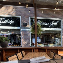 La Catrina Mexican Grill - Front view from the street tables