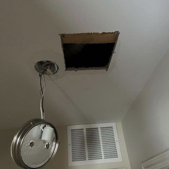 ASAP Drywall - Before photo from leaky toilet - Drywall Installation & Repair Near Me
