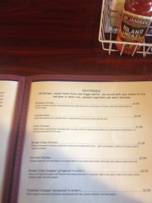 Menu photo 8 Jamaica Cabana Restaurant Dallas, TX