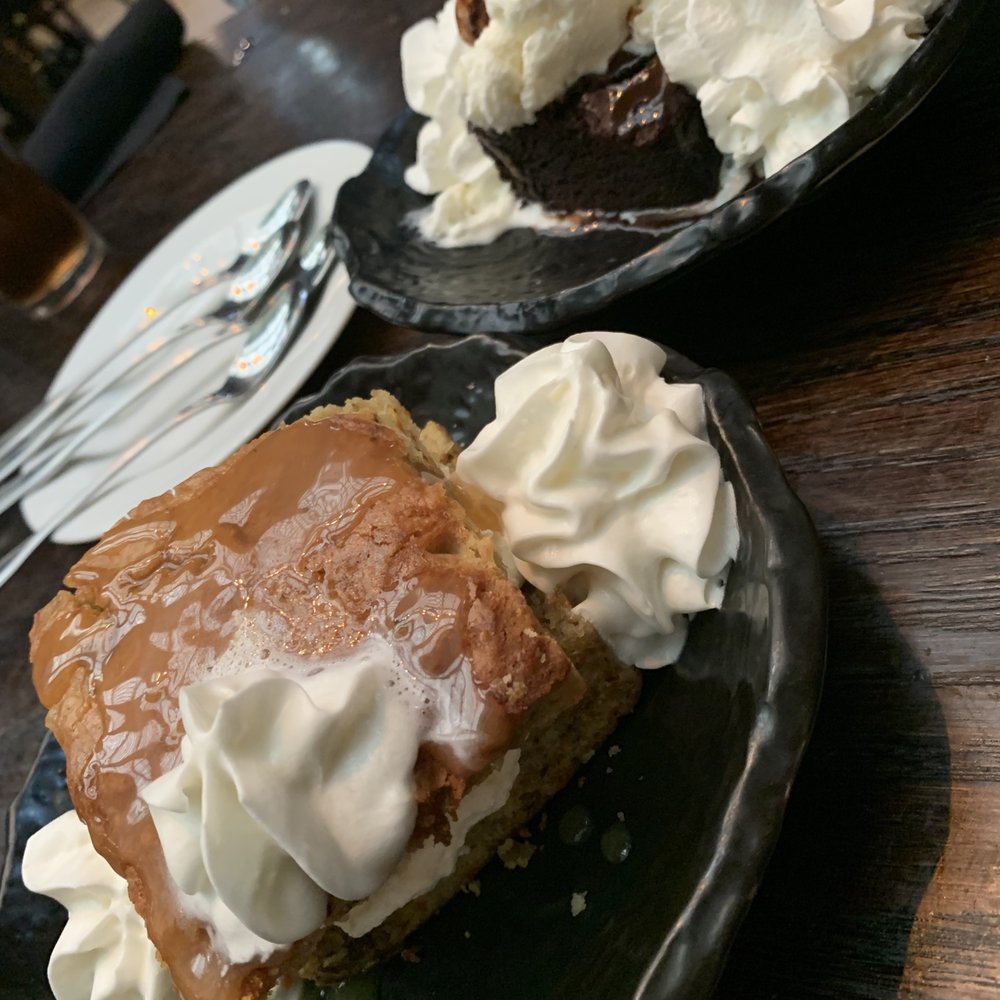 Hecks - Carrot cake (front), chocolate brownie sundae (back) - Breakfast & Brunch Near Me - Cleveland, Ohio Hecks - Carrot cake (front), chocolate brownie sundae (back) - Breakfast & Brunch Near Me - Cleveland, Ohio