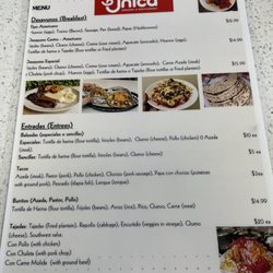 La Unica Grocery and Restaurant - Page 1 of the menu